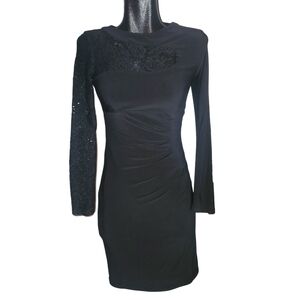 Jessica Black Long Sleeve Whimsgoth Dress with Lace Detailed Cutout Size 4